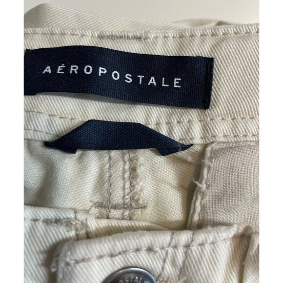 Aeropostale Womens Size 4 Cream Low RIse Utility Non Stretch Pants Aero - Picture 10 of 12